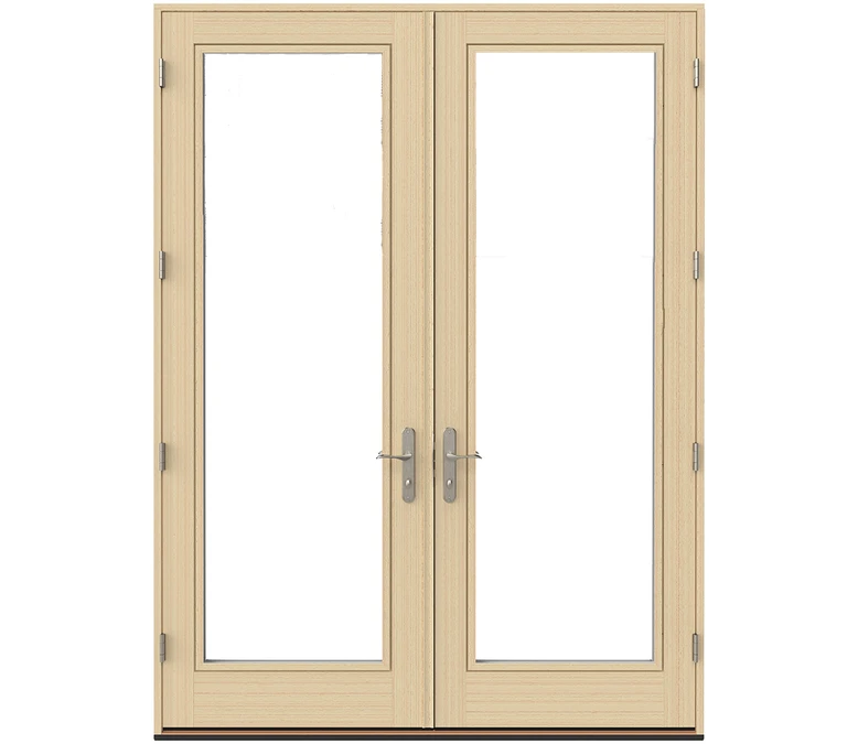 Saint Paul Pella Lifestyle Series Wood Double Hinged Patio Doors